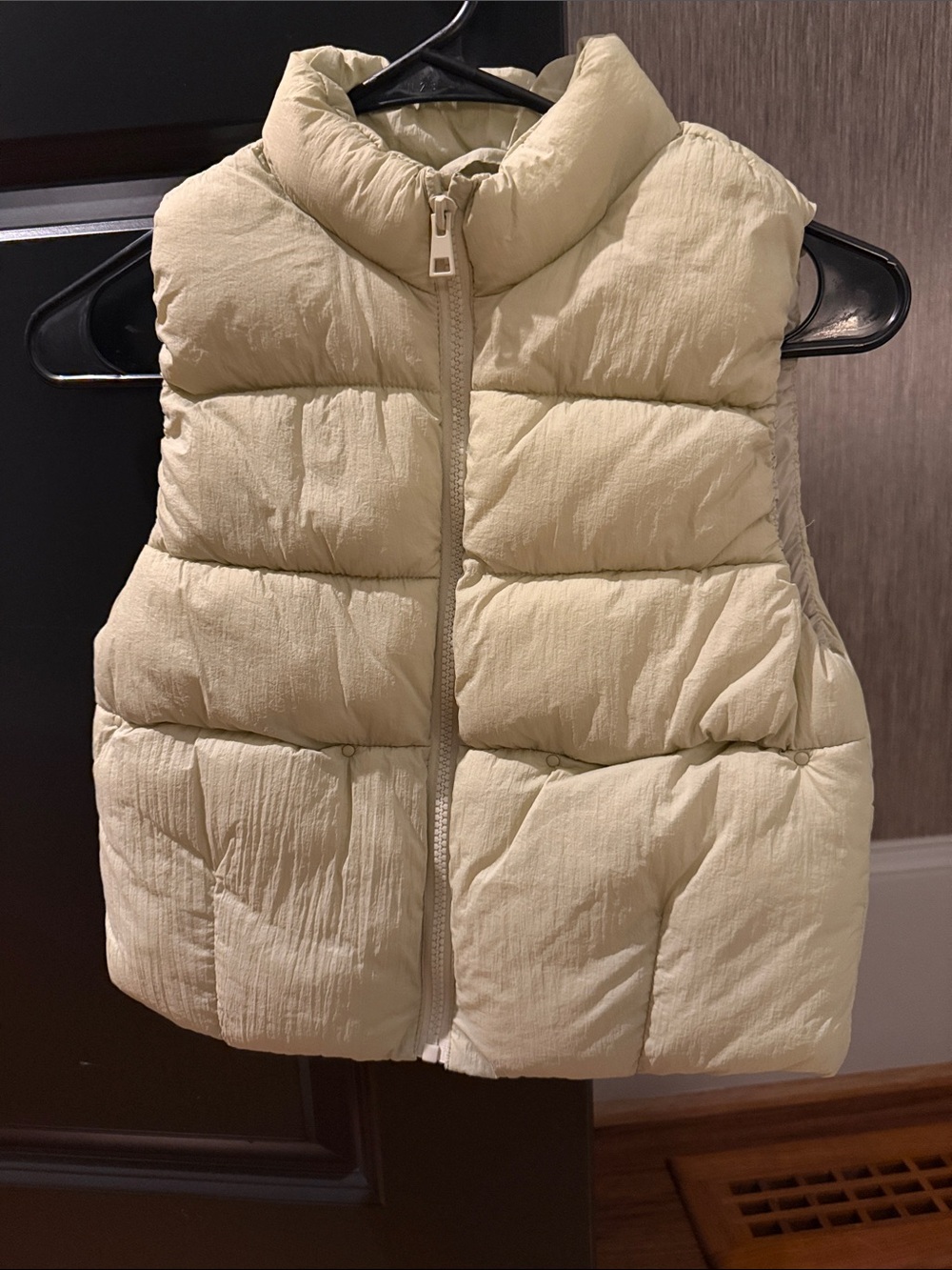 Zara Light Beige Quilted Puffer Vest